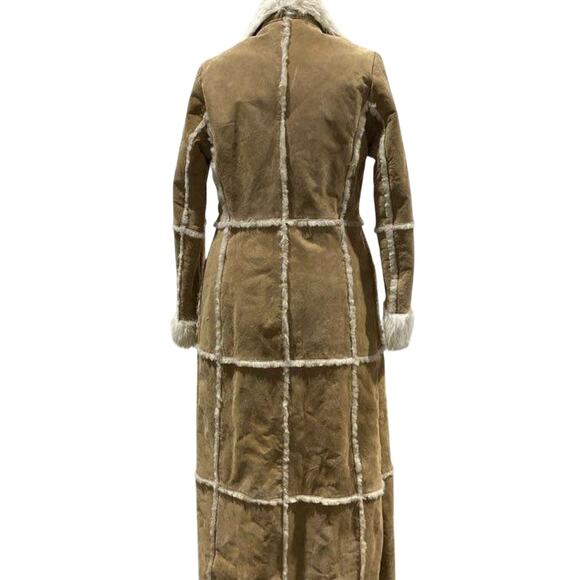 Vintage Wilsons Leather Jacket Penny Lane Suede Sherpa Coat Duster Long Small - Picture 5 of 5